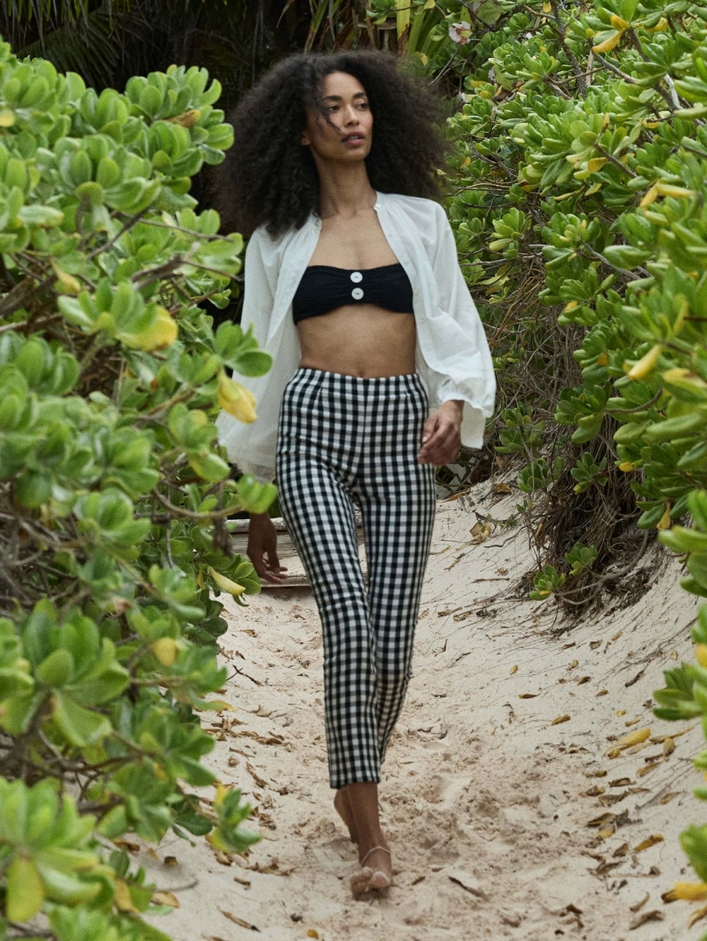 Doen the Lula crop pant in madalena gingham, 4